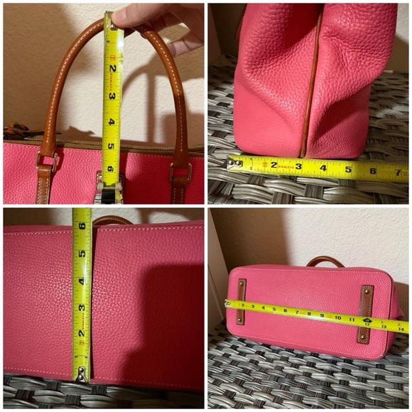 Dooney & Bourke Pink Pebbled Leather Double Zip Satchel Purse - Picture 6 of 16